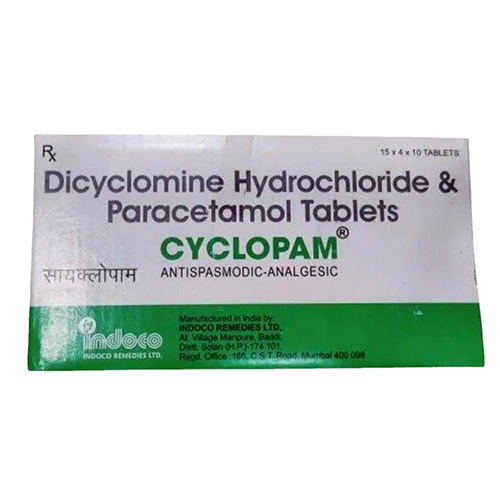 Dicyclomine Hydrochloride And Paracetamol Tablets